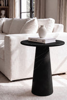 Rayne Black Marquina Marble Side Table