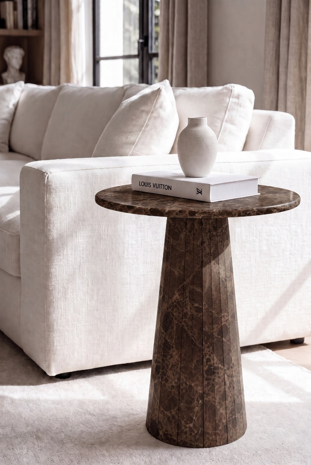 Rayne  Dark Emperador Marble Side Table