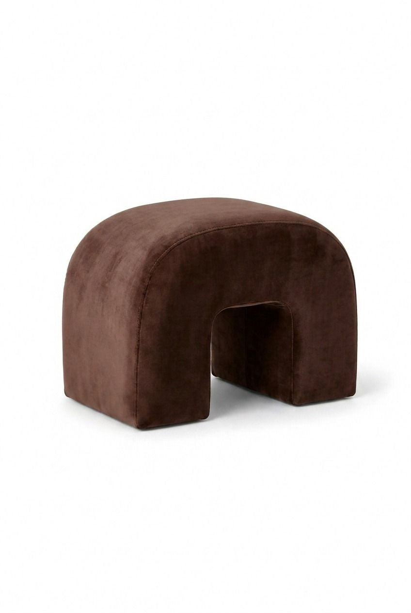 Rumi Espresso Boucle Arch Ottoman (60x45 CM)