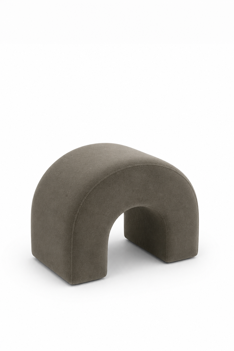 Rumi Greyish Green Arch Ottoman Sculptural Modern Accent Seat – Homekode