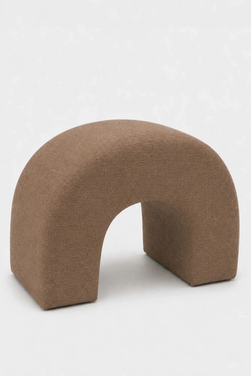 Rumi Light Brown Arch Ottoman with Soft Upholstered Bridge Shape – Homekode