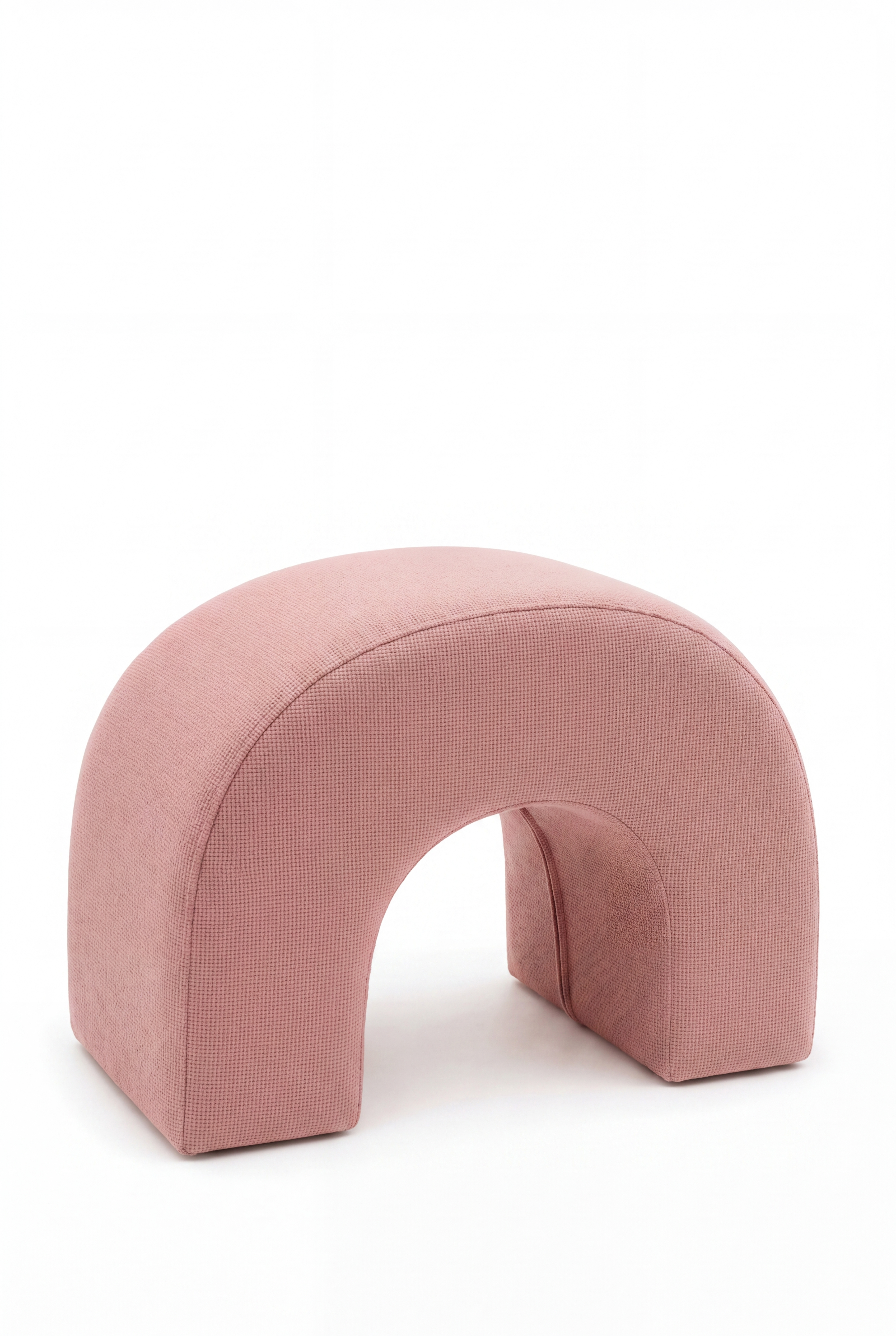 Rumi Mink Blush Boucle Arch Ottoman (60x45 CM)