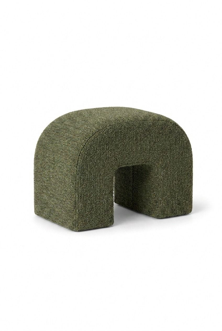 Rumi Moss Textured Arch Ottoman (60x45 CM)