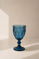 Rynessa Blue Goblet Decorative Glass Vase