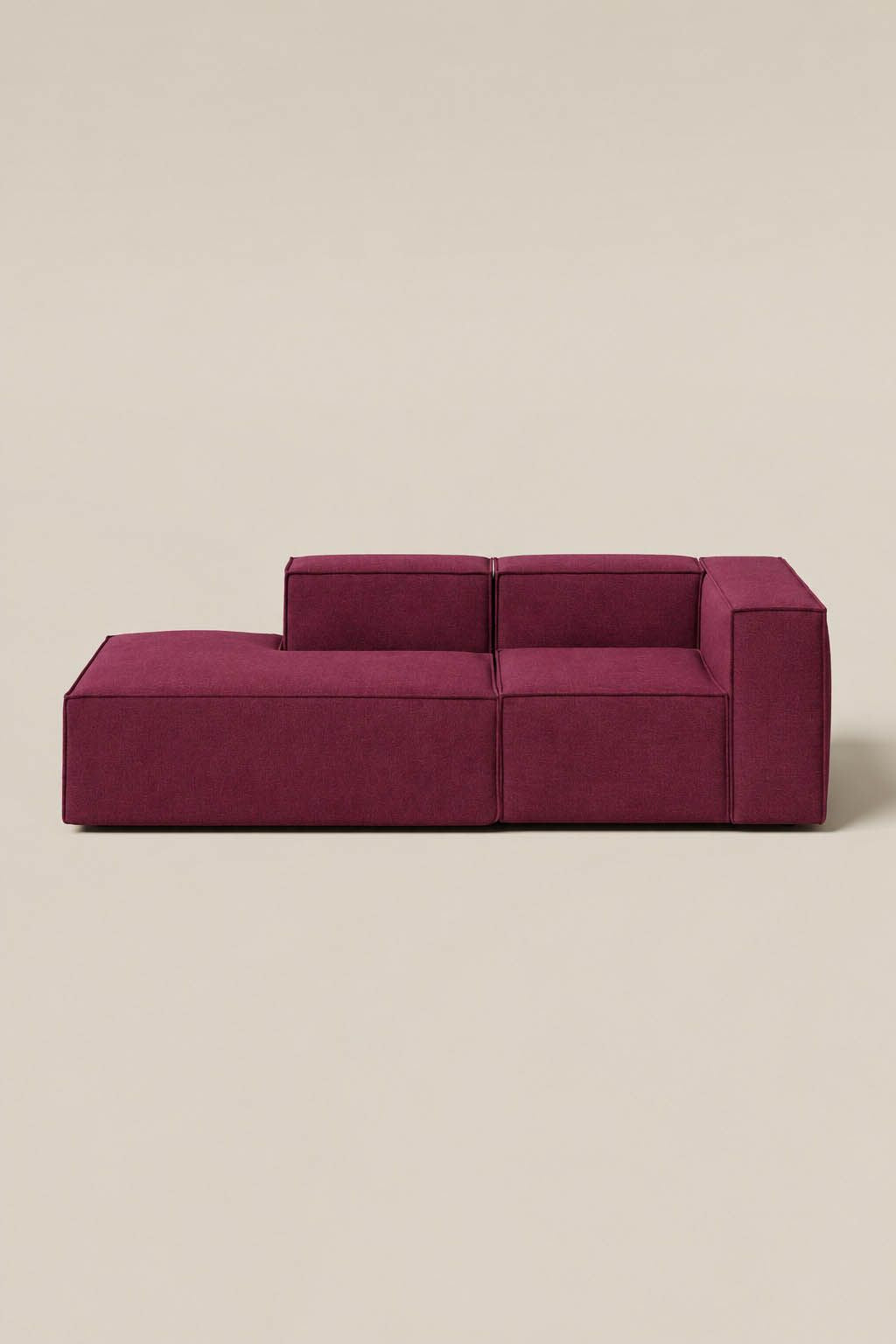 Safa Maroon 2 Seater Chaise Modular Sofa