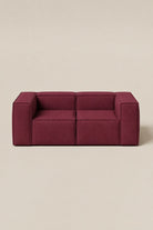Safa Maroon 2 Seater Modular Sofa
