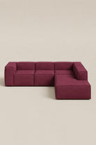 Safa Maroon 3 Seater Modular Sofa with Chaise