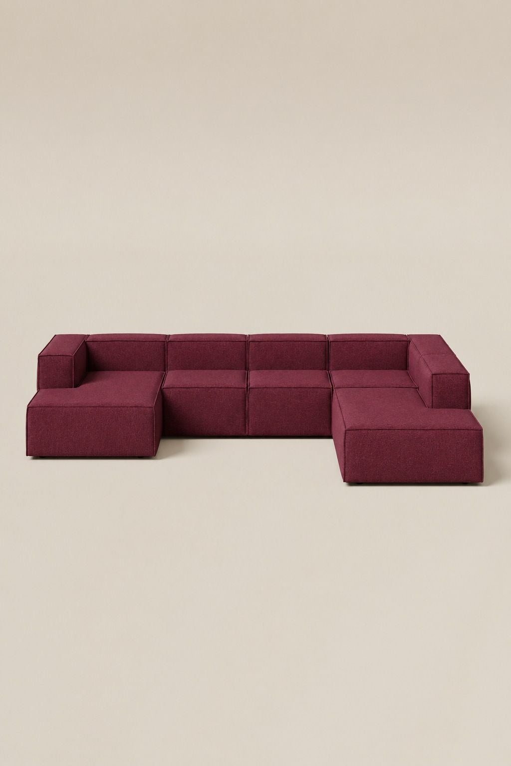 Safa Maroon L Shaped Sofa