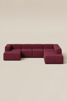 Safa Maroon L Shaped Sofa