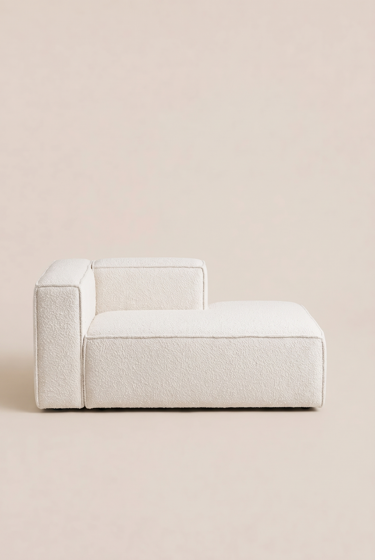 Safa Off White Boucle Chaise Module