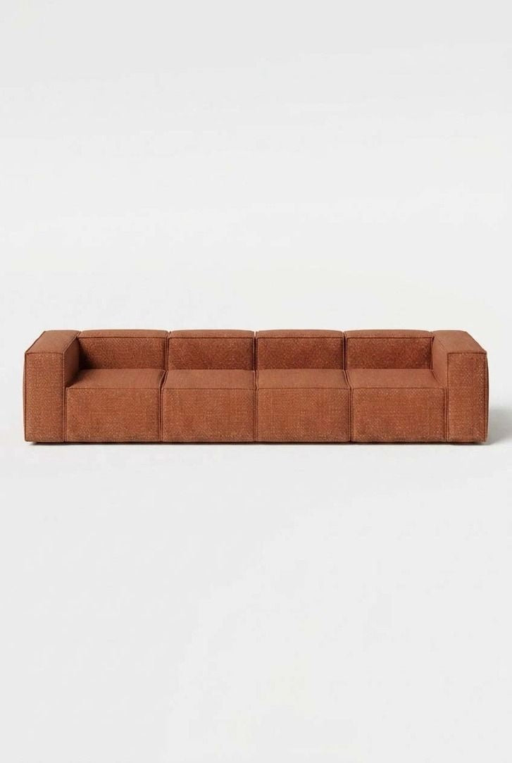 Safa Warm Terracotta 4 Seater Sofa