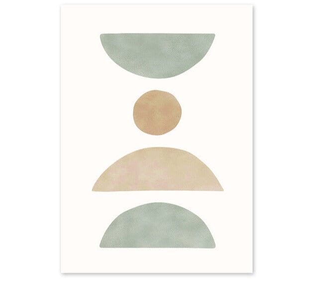Green and Beige Abstract Wall Art