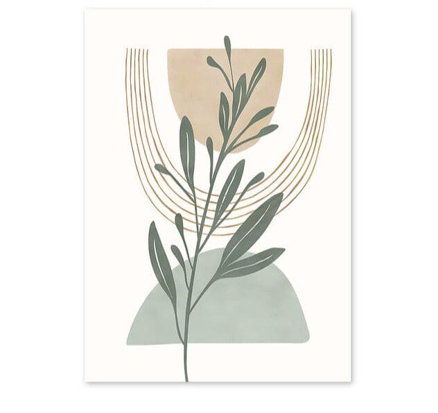 Green and Beige Abstract Wall Art