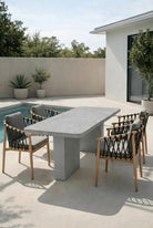 Santorini Ash Grey Speckled Microconcrete Outdoor Dining Table