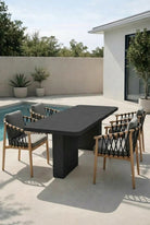 Santorini Black Microconcrete Outdoor Dining Table