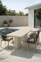 Santorini Light Beige Microconcrete Outdoor Dining Table