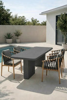 Santorini Midnight Grey Microconcrete Outdoor Dining Table