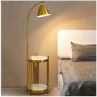 Gold arched Floor Lamp With Side table