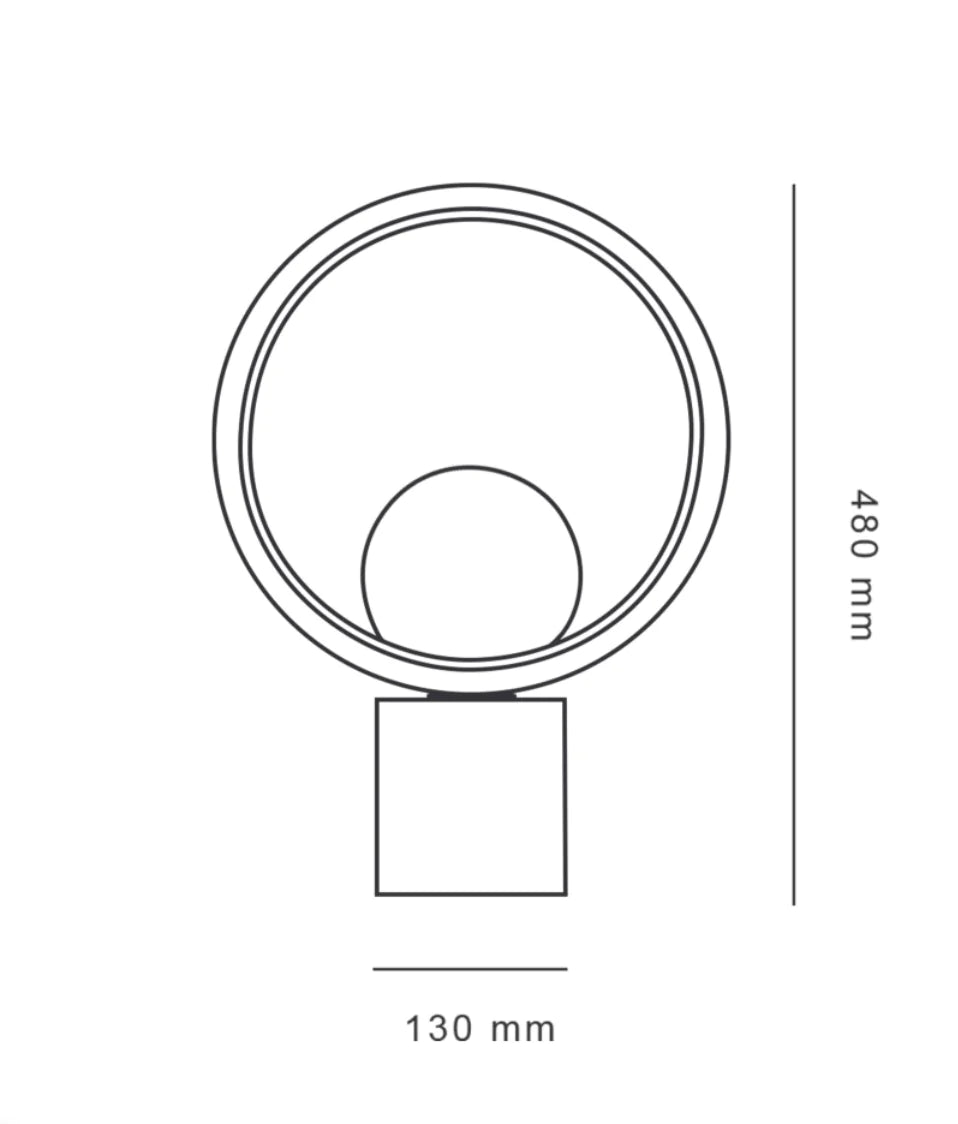 Round Transparent Glass Table Lamp