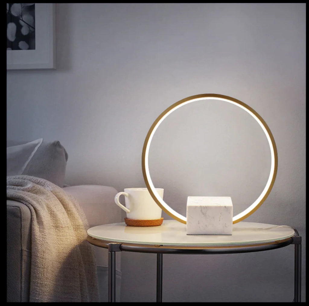 Marble Base Ring Table Lamp