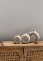 Off-White Ceramic Donut Vase (3 Sizes)