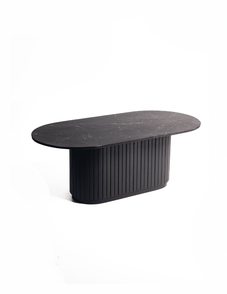 Elisa Black Marble Oval Coffee Table Coffee Tables Homekode 