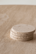 Travertine Round Coasters (Set of 4) Homekode 