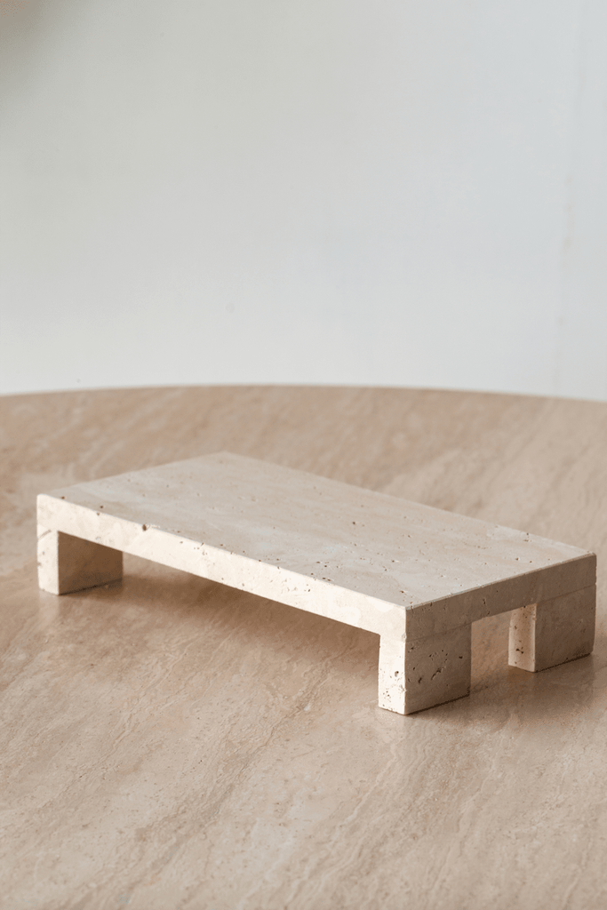 Travertine Tray with Four Legs Homekode 