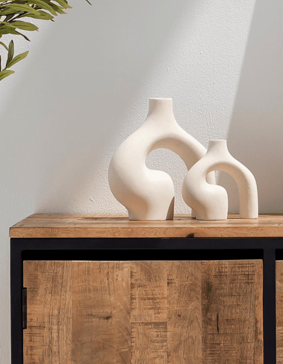 Ceramic Distorted Geometry Vase (Set of 2) HAI12 