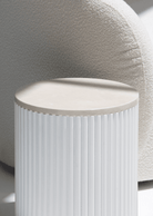 Nora Side Tables With White Wooden Base (18 Top Variants) 