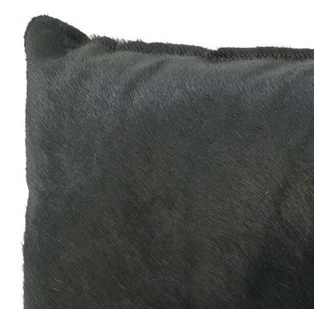 Hair On Leather Black Cushion (30X50) Cushion -- Cushion With Filler Homekode 