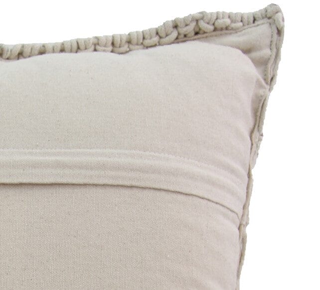 Patterned Natural White Cushion With Filler (2 Sizes)