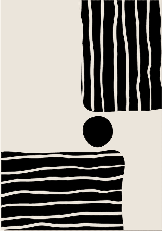 Black Geometric Abstract Wall Art IV FAI12 