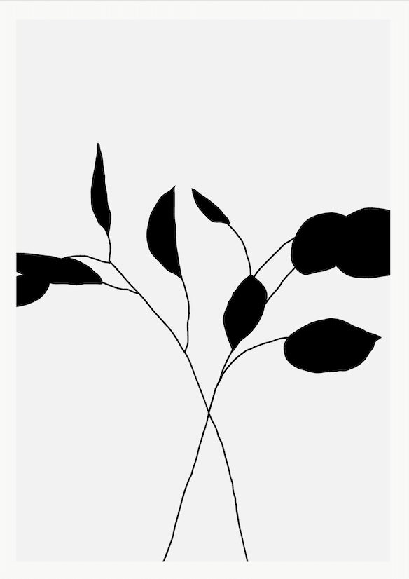 Botanical Plant Silhouette Wall Art II FAI12 