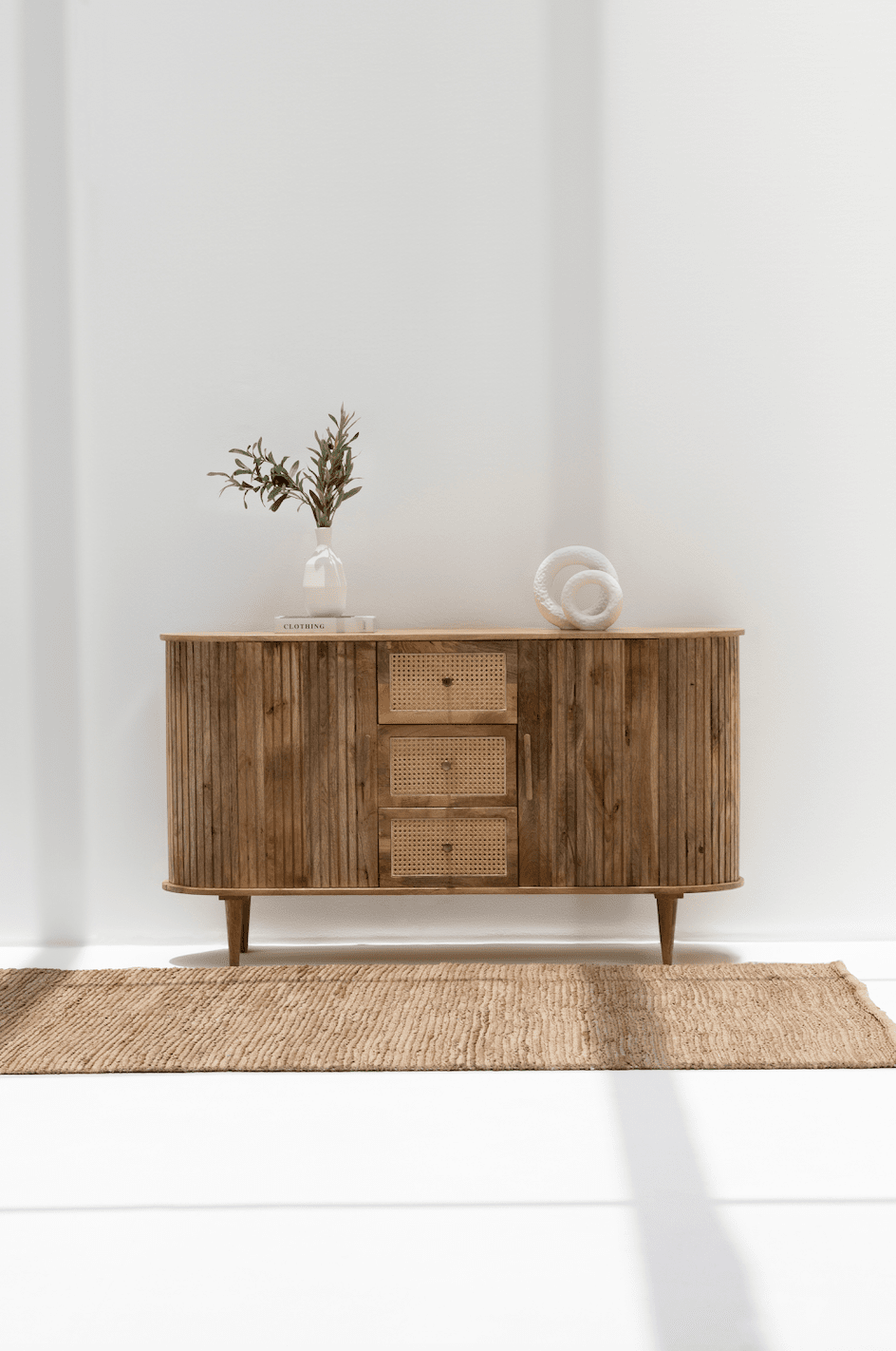 Patrice Rattan Wood Sideboard