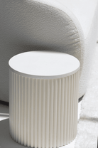 Nora Side Tables With Beige Wooden Base (18 Top Variants) MGH White Quartz 