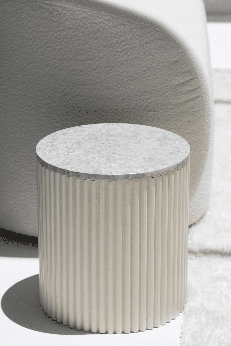 Nora Side Tables With Beige Wooden Base (18 Top Variants) Thundra Gray 