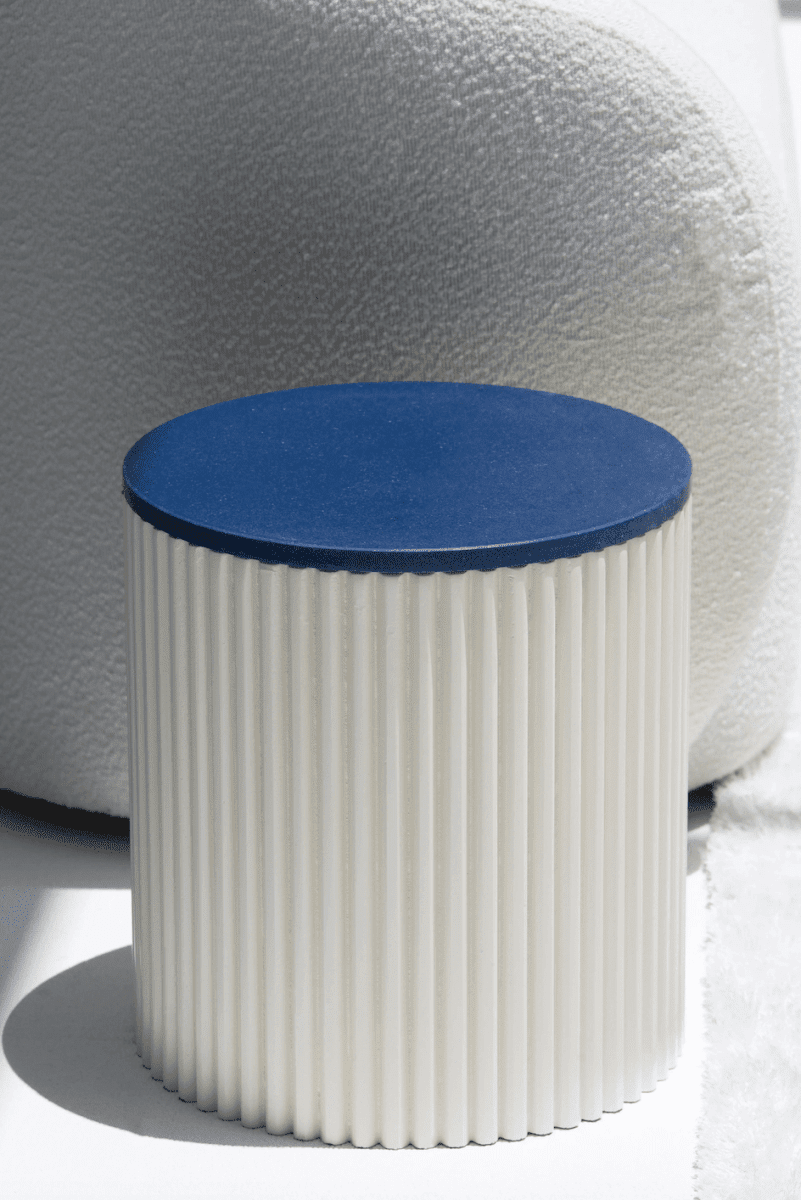 Nora Side Tables With Beige Wooden Base (18 Top Variants) Blue Quz 