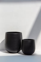 Sena Black Fiberglass Pot