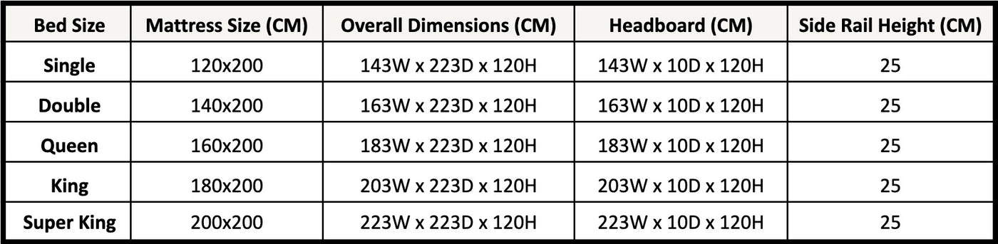 Size chart