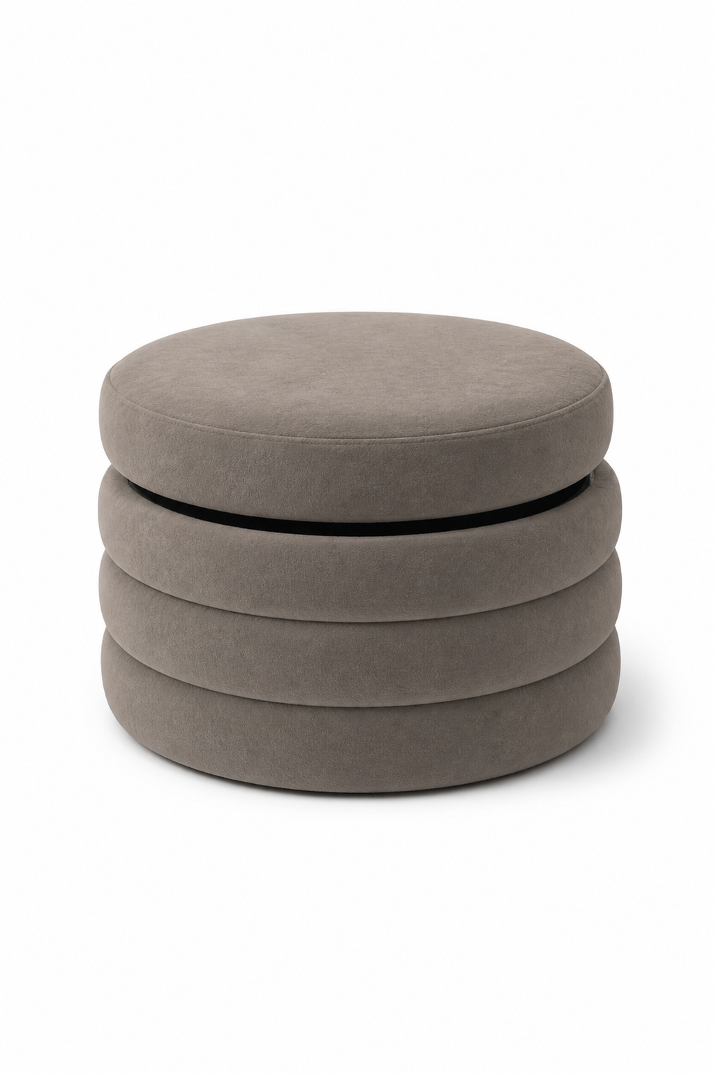 Sevil Greyish Green Layered Pouf Ottoman