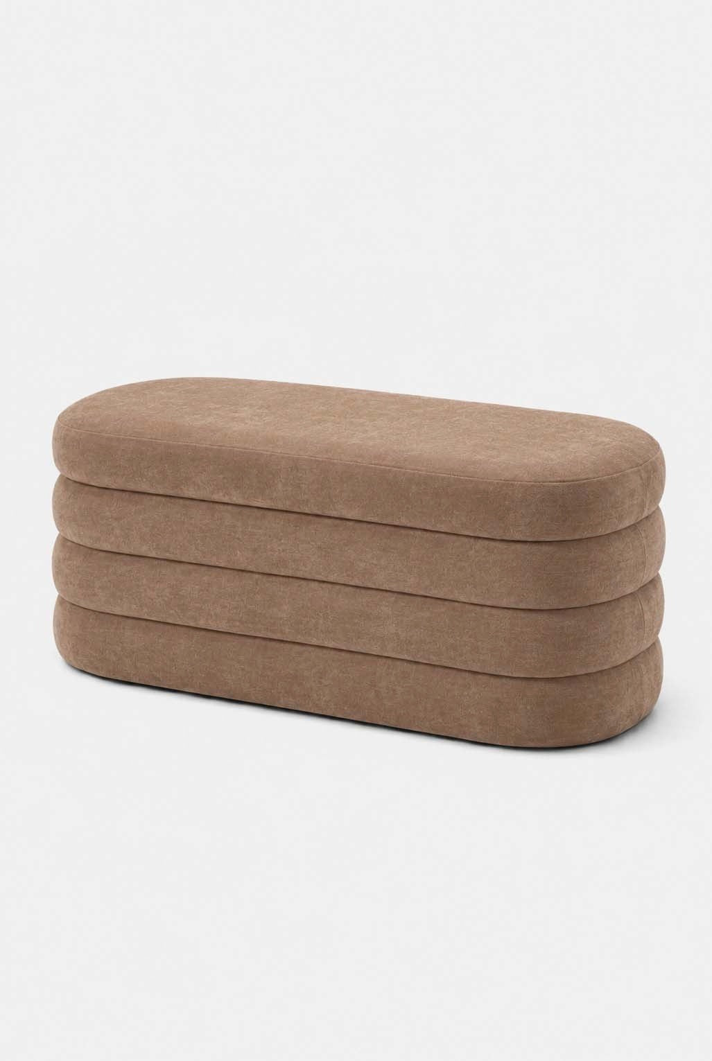 Sevil Light Brown Layered Storage Bench