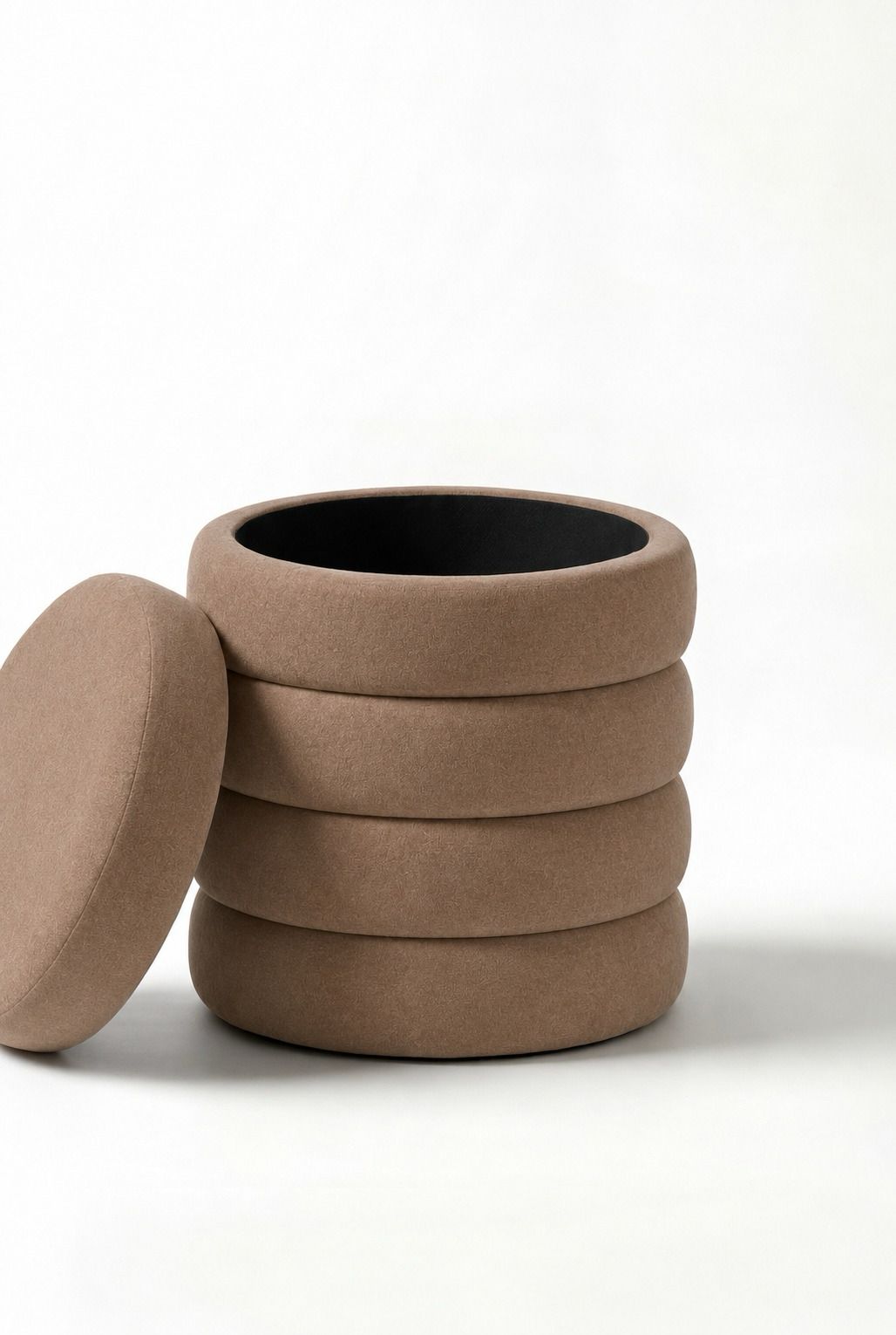 Sevil Light Brown Layers Storage Pouf