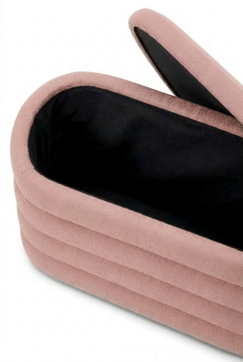 Sevil Mink Blush Boucle Layered Storage Bench