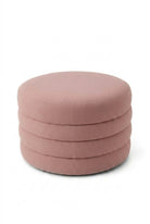 Sevil Mink Blush Layered Pouf Ottoman