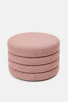 Sevil Mink Blush Layered Pouf Ottoman