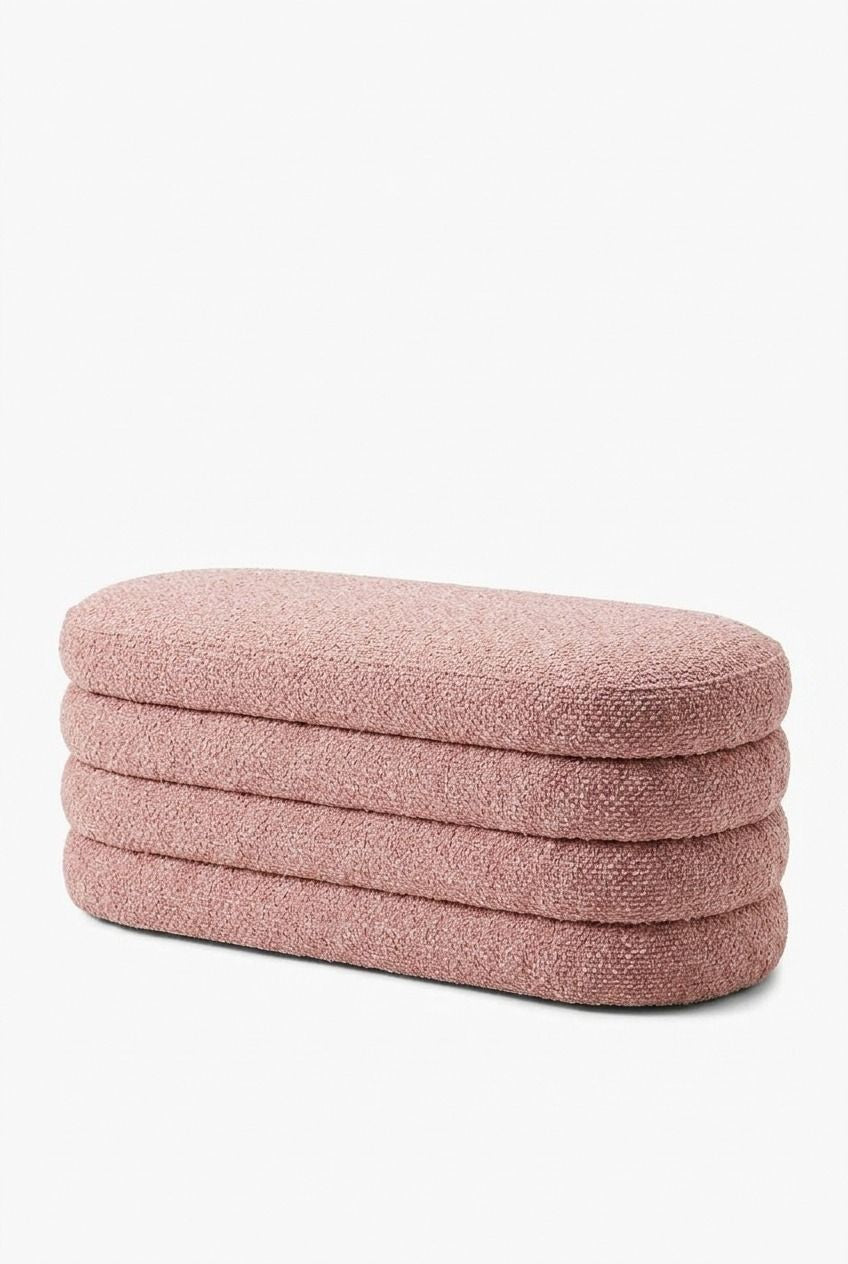 Sevil Mink Blush Layered Storage Bench