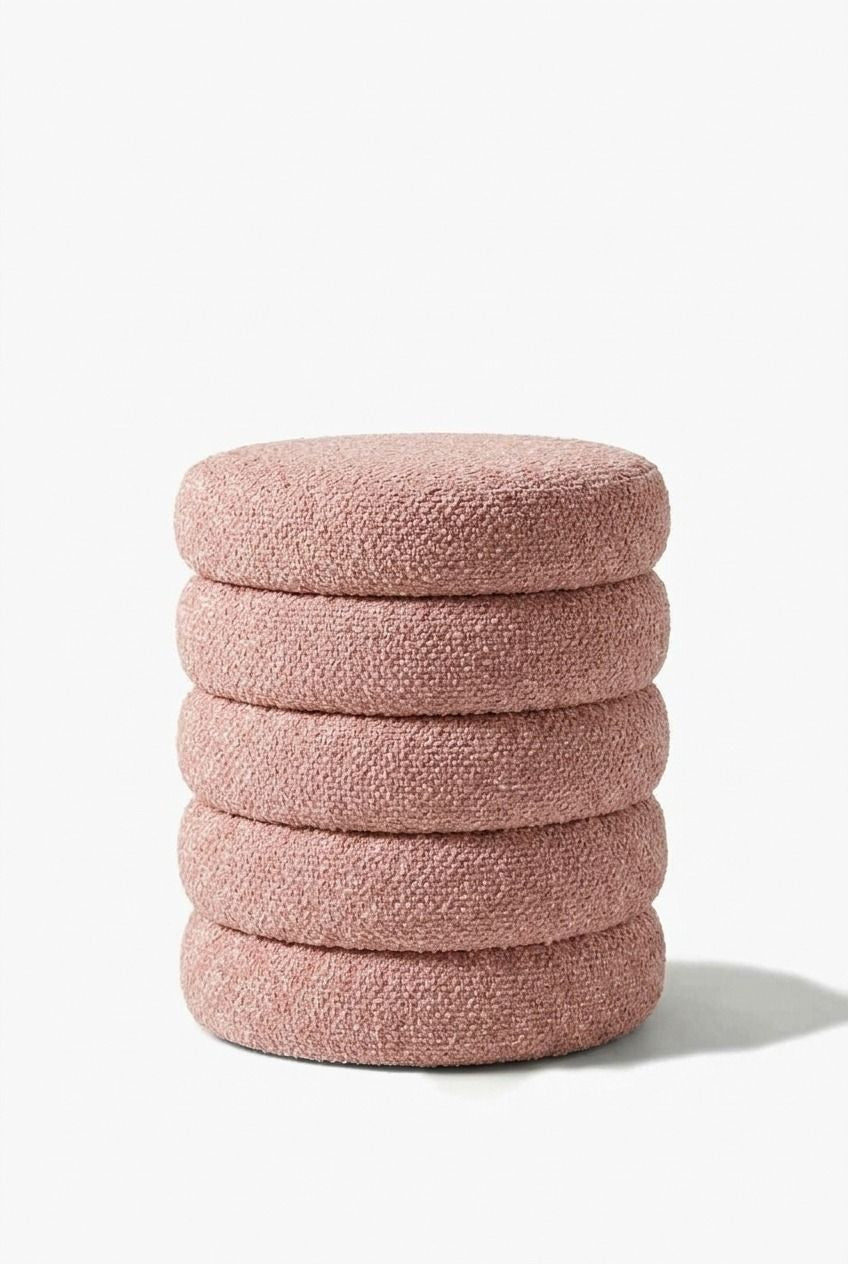 Sevil Mink Blush Layers Storage Pouf