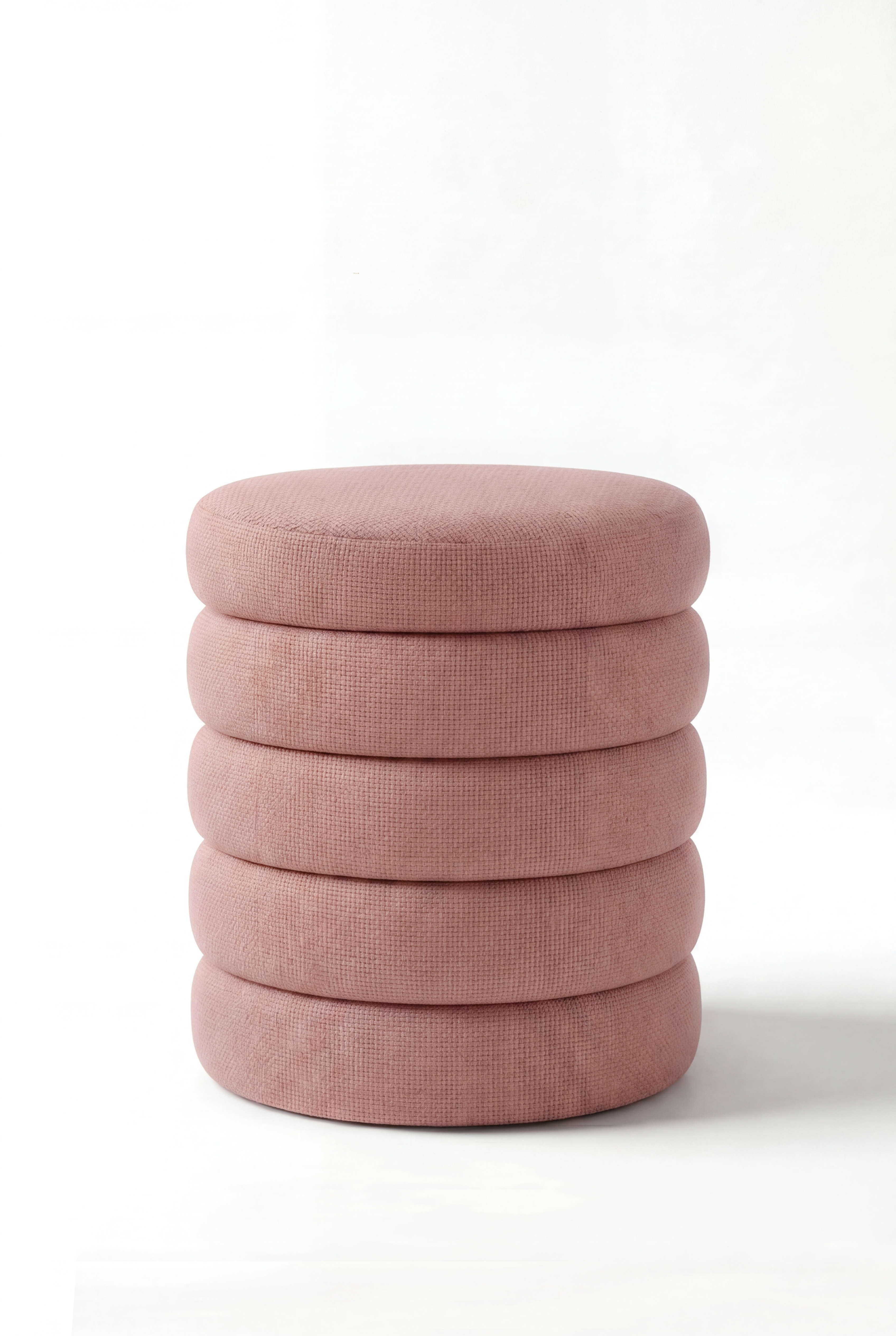 Sevil Mink Blush Layers Storage Pouf