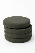 Sevil Olive Wood Layered Pouf Ottoman
